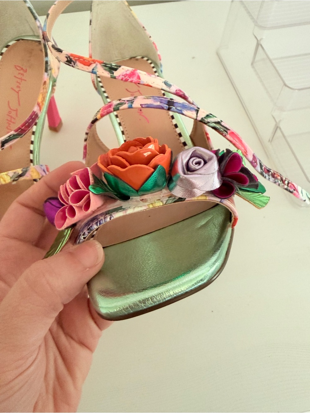 Betsy Johnson - Mikah Floral Multi-Color Strappy High-Heel Sandals for Women - Picture 6 of 6